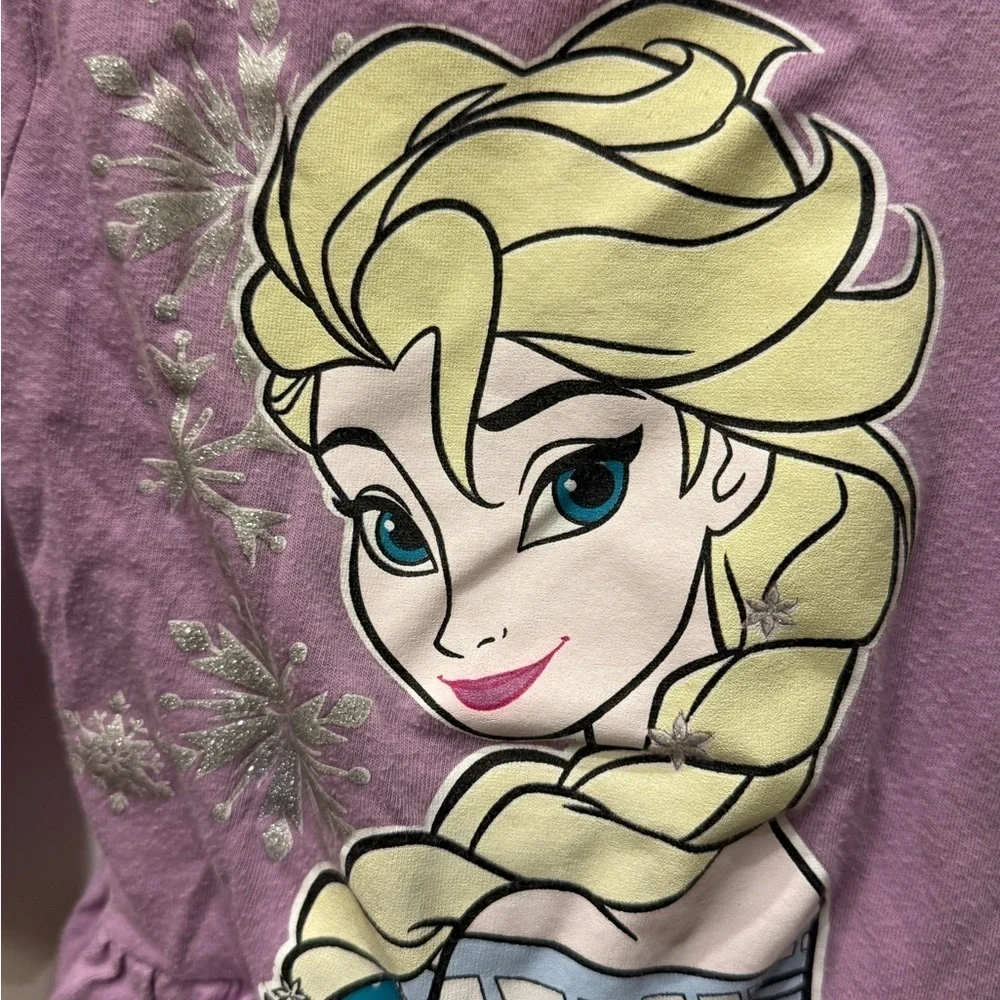 Disney Frozen 2T Girls Purple Elsa Long Sleeve Top Blouse